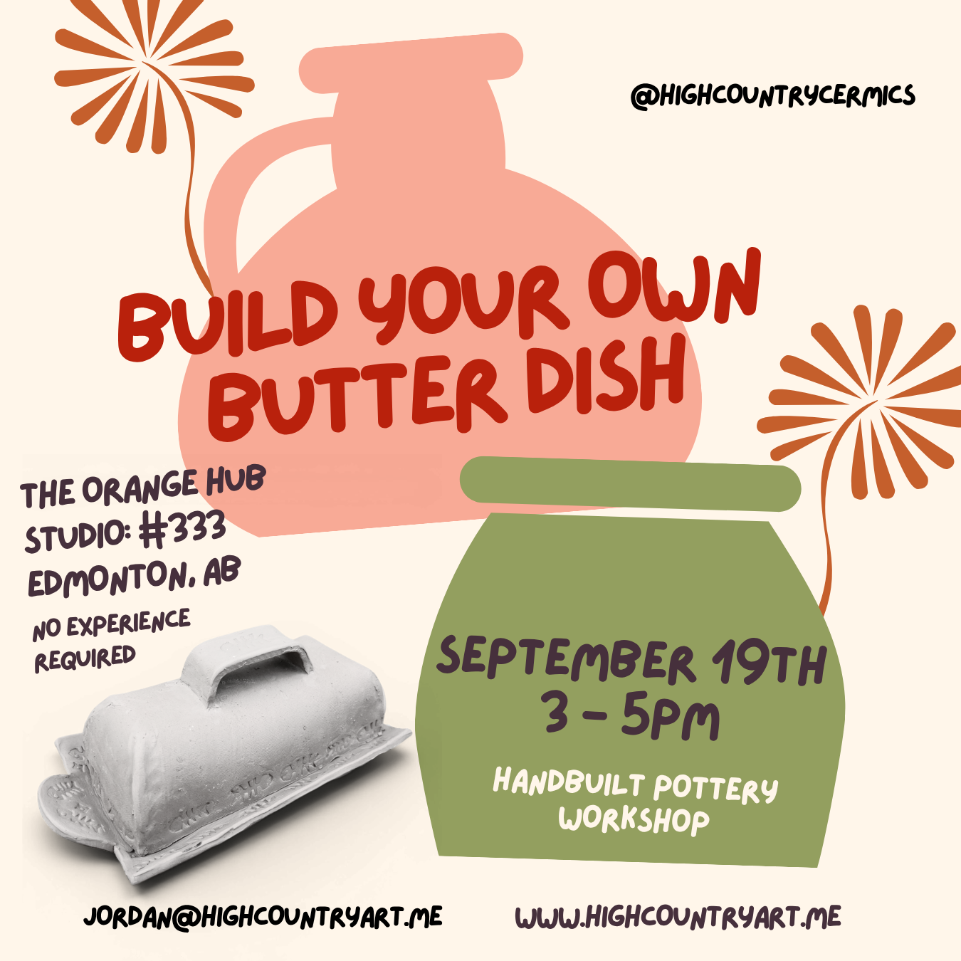 Build Your Own Butter Dish - Edmonton - Sept.19th / 3pm-5pm