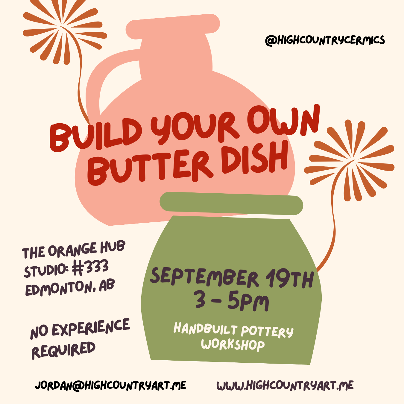Build Your Own Butter Dish - Edmonton - Sept.19th / 3pm-5pm