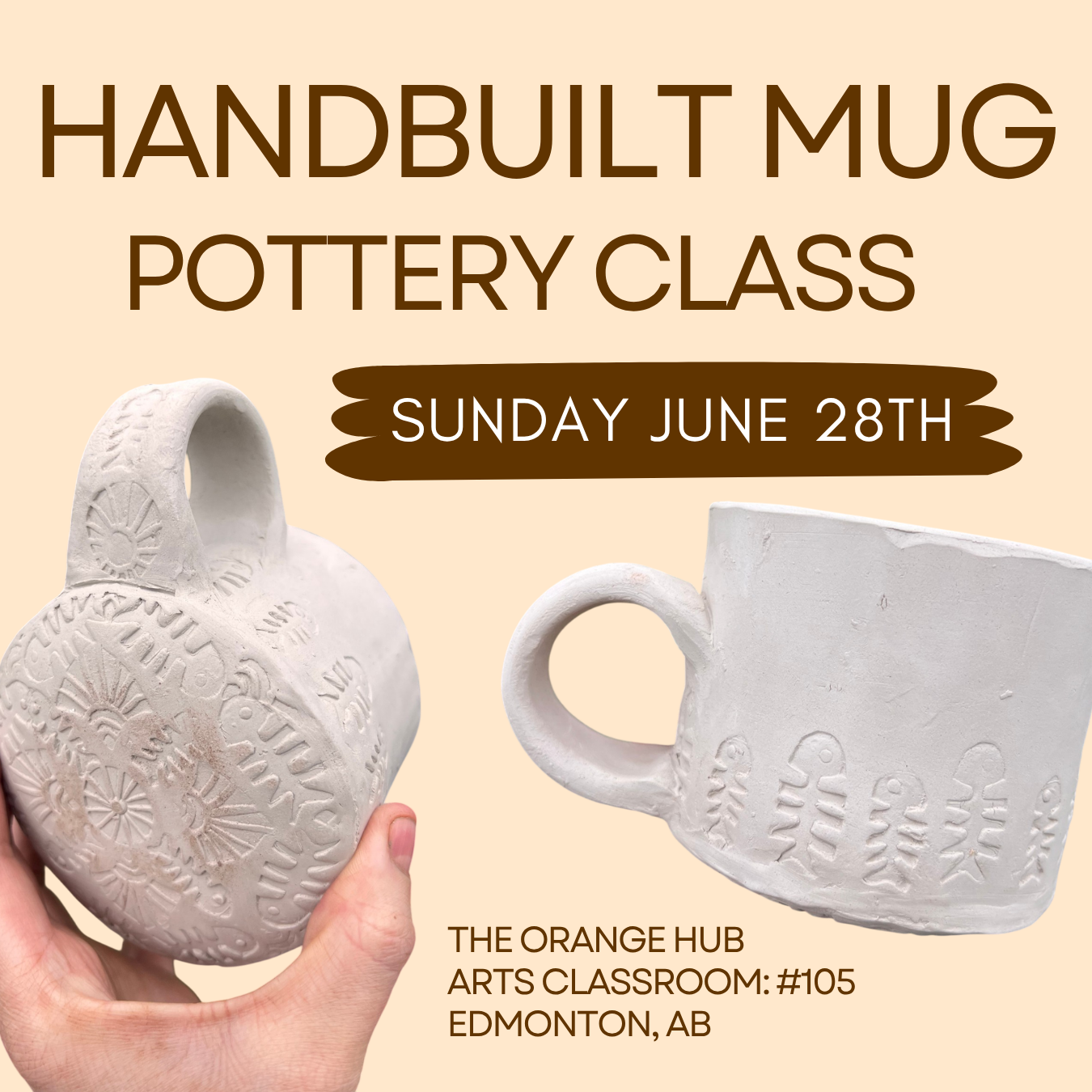 Handbuilt Pottery Mug Class - Edmonton