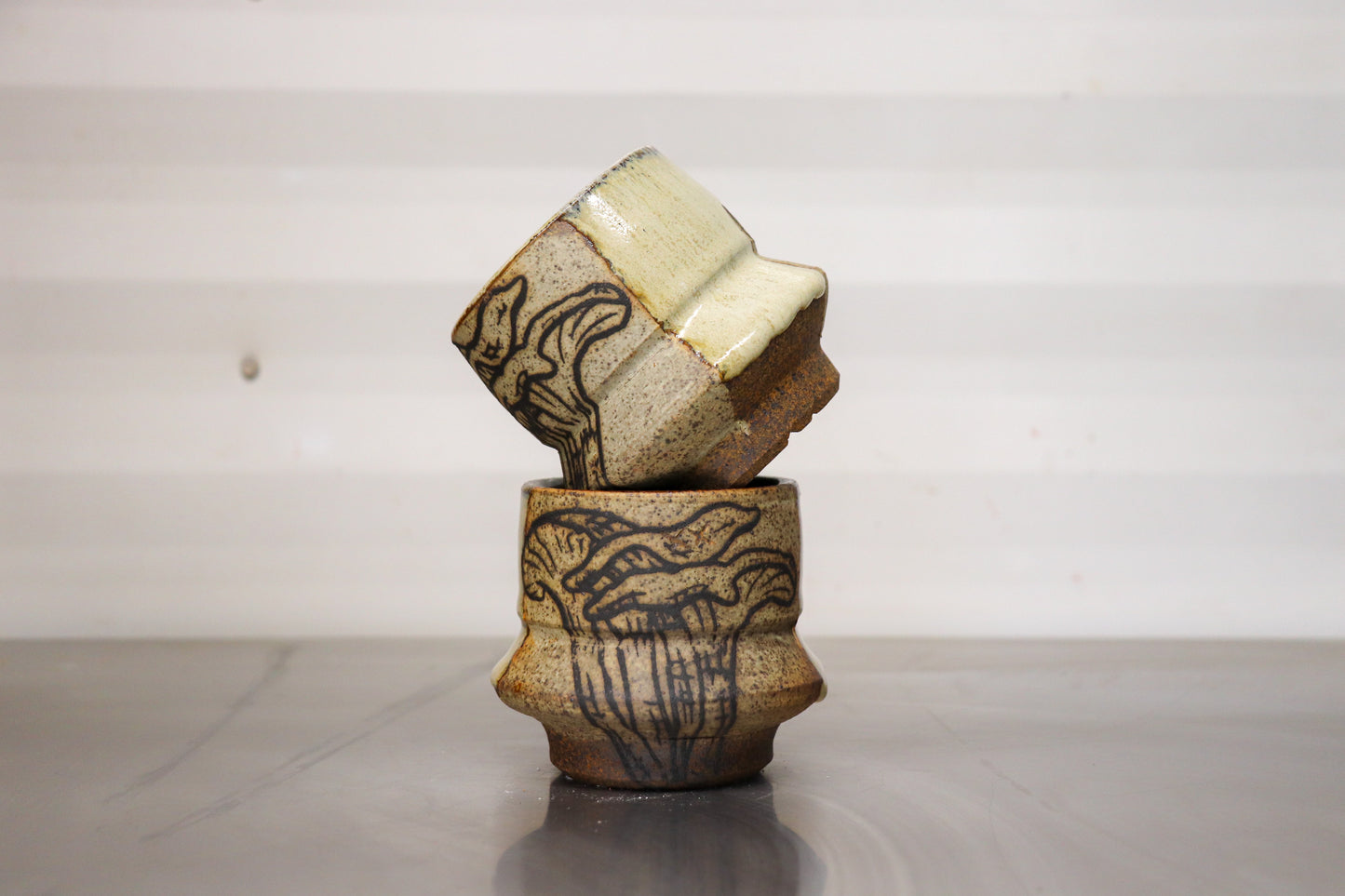 Short Wine Tumbler - Chanterelles