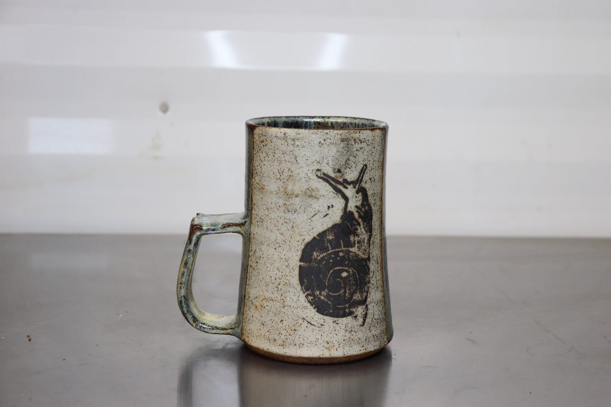 Wide Base Mug - Snail Lino Print