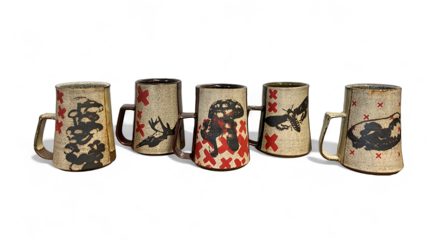 Wide Base Mushroom/Floral Mug **Presale**